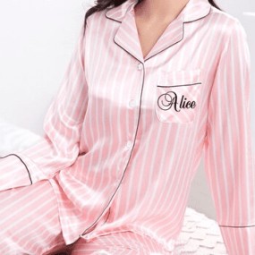 2 Piece Personalized Women Sleepwear Long Sleeve