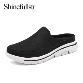 Summer Men Indoor Mesh Slippers Home Half Shoes