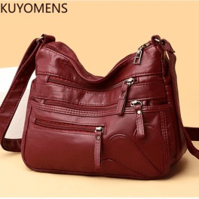 High Quality Women's Soft Leather Shoulder Bags Vintage...